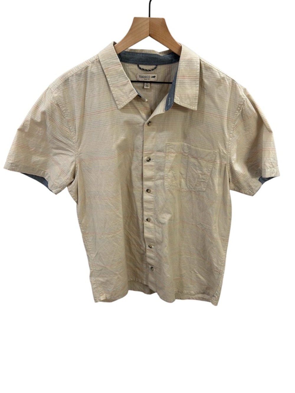 Toad&Co Men’s Organic Cotton Button-Up Shirt – Size XL Slim Fit